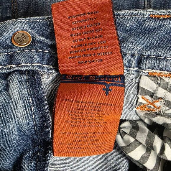 Rock Revival Cleer Easy Crop Jeans 30 Embellished Pockets - Picture 13 of 15